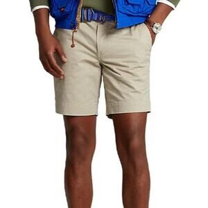 Polo Ralph Lauren Chino Shorts Straight Fit 100% Cotton Khaki Tan Mens Size 42